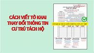 Phơi Tờ Khai Thay Đổi Thông Tin Cư Trú Cách Điền